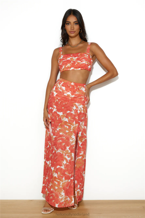 dansen onder de gloed crop top oranje Hello Molly T6BF8761 kleding