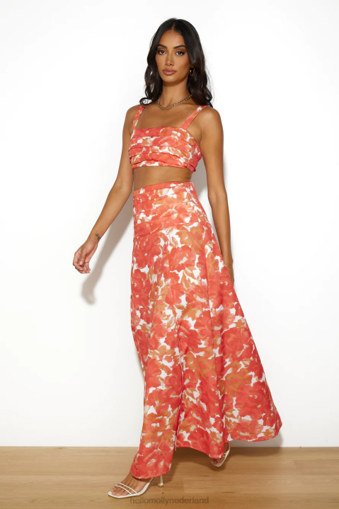 dansen onder de gloed crop top oranje Hello Molly T6BF8761 kleding