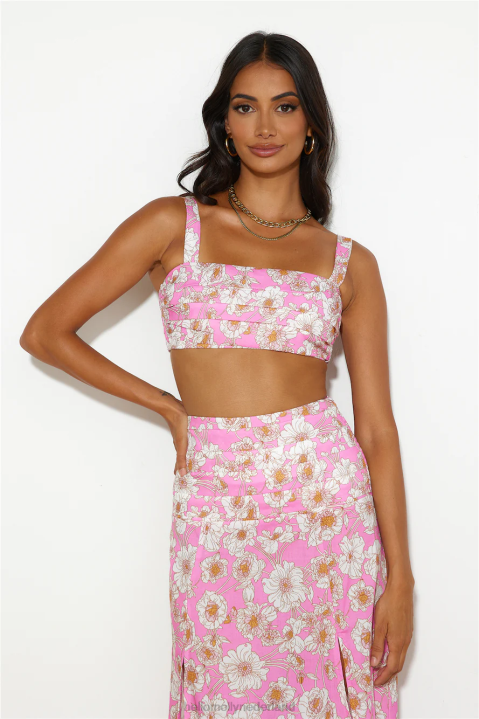 dansen onder de gloed crop top roze Hello Molly T6BF8785 kleding
