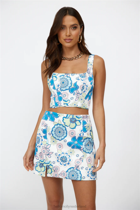 finders keepers blondie crop top pastelblauwe bloemen Hello Molly T6BF8805 kleding