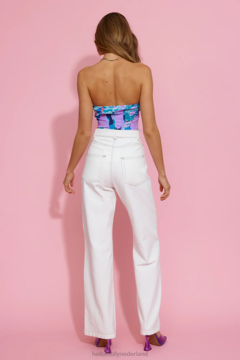 ik hou ervan allemaal crop top blauw paars Hello Molly T6BF8601 kleding