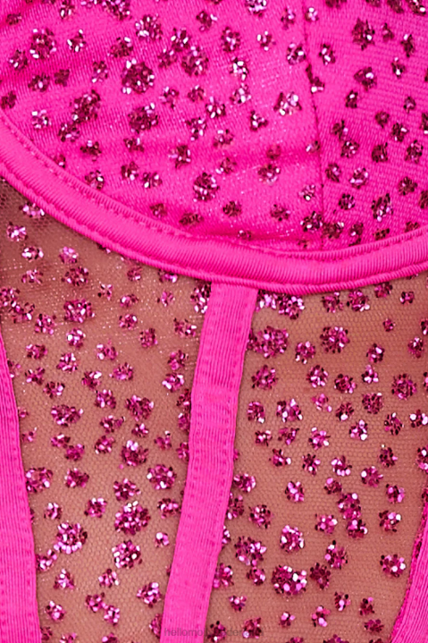 ze is een oogverblindende crop-top, felroze Hello Molly T6BF8689 kleding