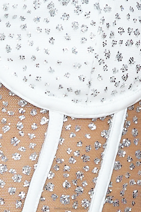 ze is een oogverblindende crop-top wit Hello Molly T6BF8729 kleding