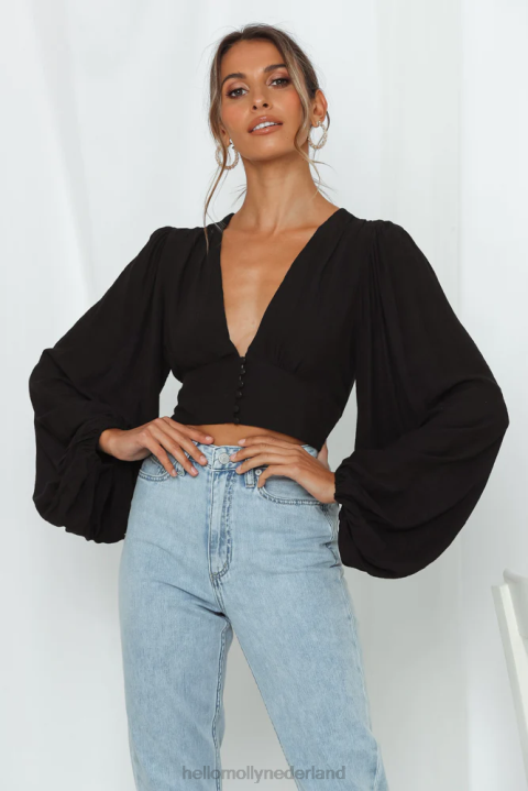 agyness top zwart Hello Molly T6BF8305 kleding