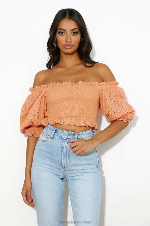coole meid zoals ik crop top oranje Hello Molly T6BF8057 kleding