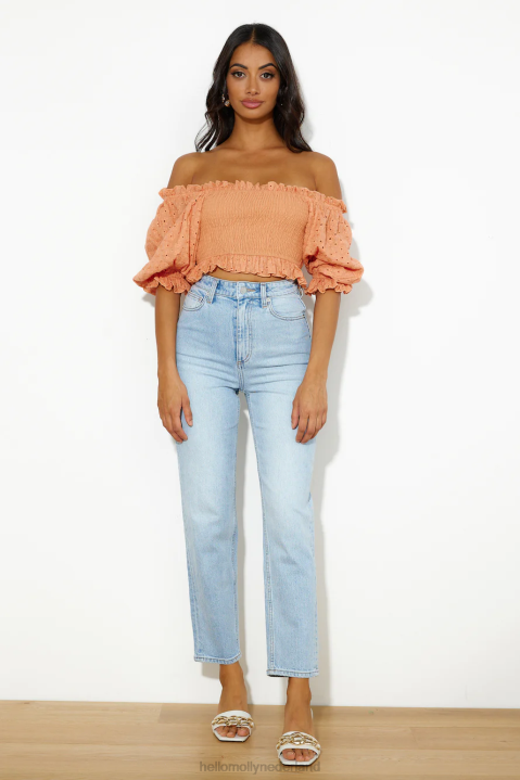 coole meid zoals ik crop top oranje Hello Molly T6BF8057 kleding