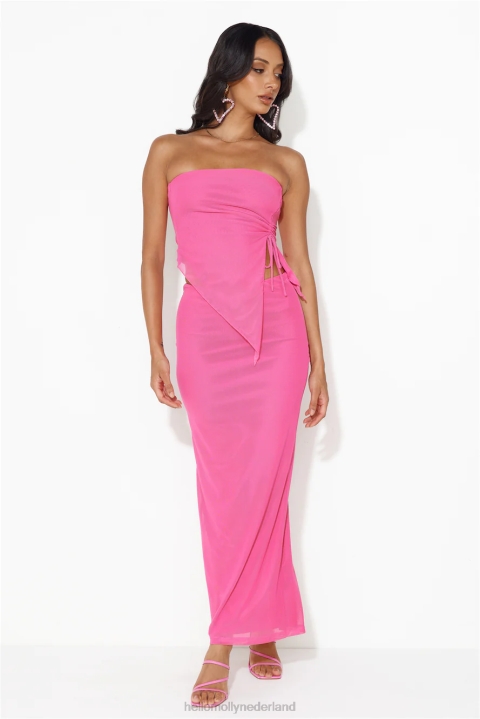 foto\'s alsjeblieft mesh crop top roze Hello Molly T6BF7983 kleding