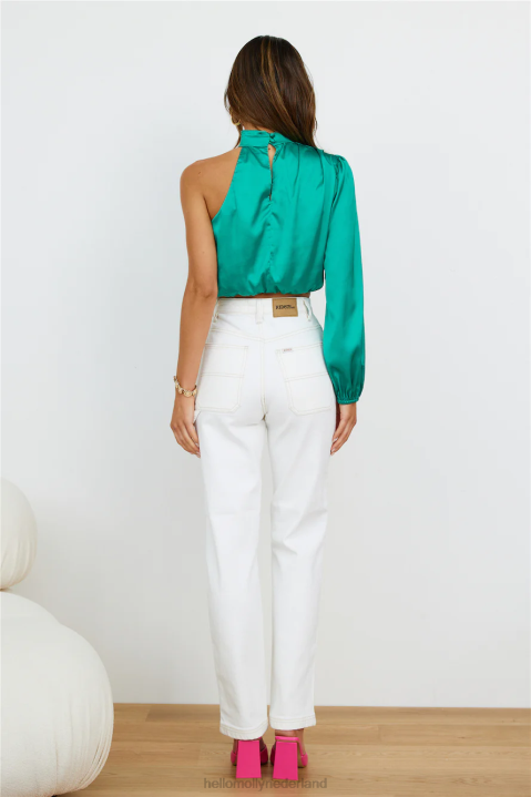 love deborah satijnen crop top groen Hello Molly T6BF8069 kleding