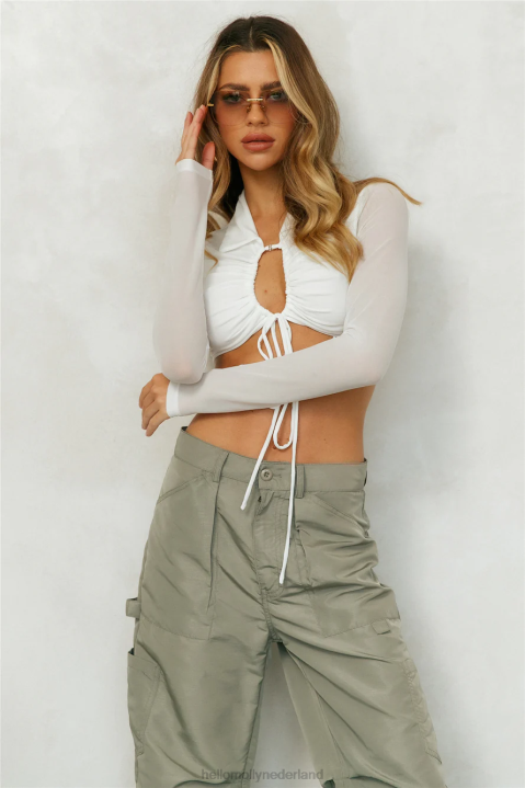 modus niet storen pure crop wit Hello Molly T6BF8225 kleding