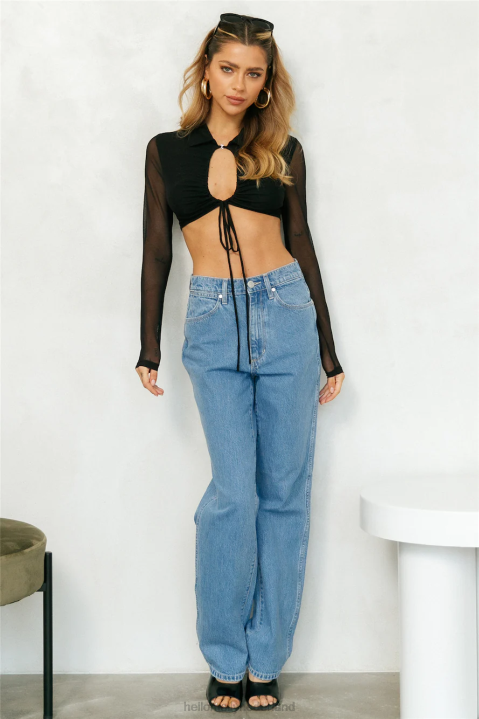 modus niet storen pure crop zwart Hello Molly T6BF8209 kleding