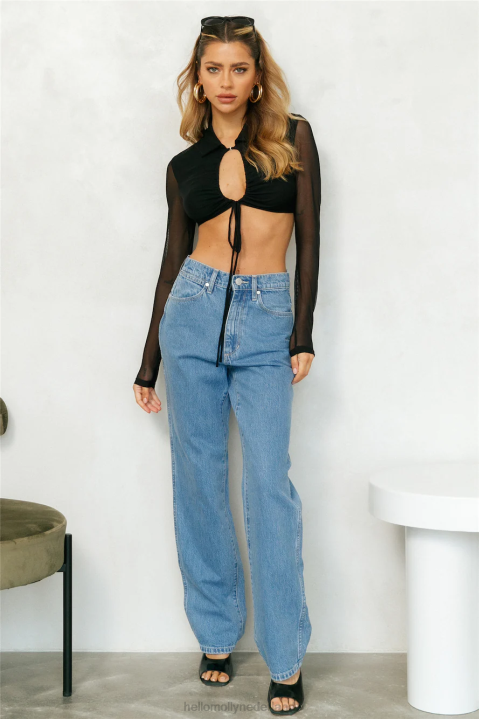 modus niet storen pure crop zwart Hello Molly T6BF8209 kleding
