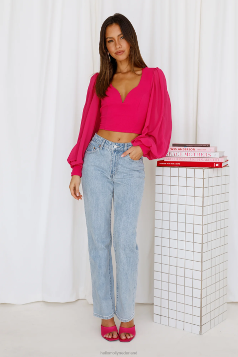 nachttrein croptop fuchsia Hello Molly T6BF8355 kleding