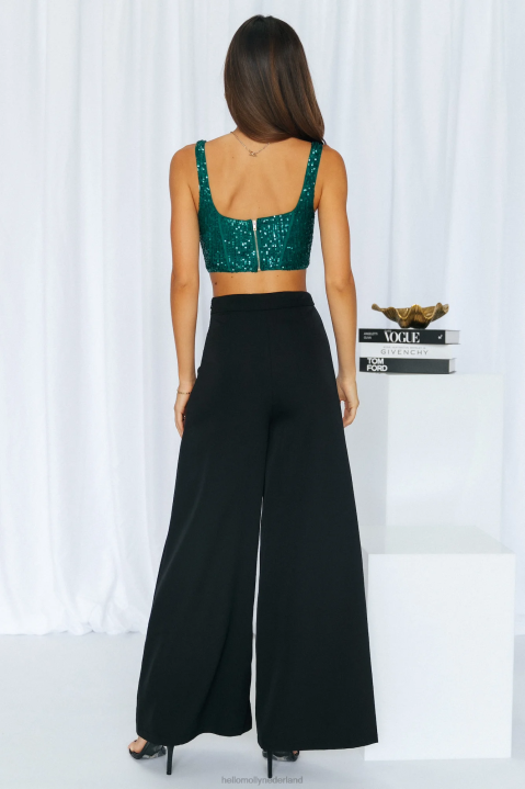 ooh la la la crop groene pailletten Hello Molly T6BF8003 kleding