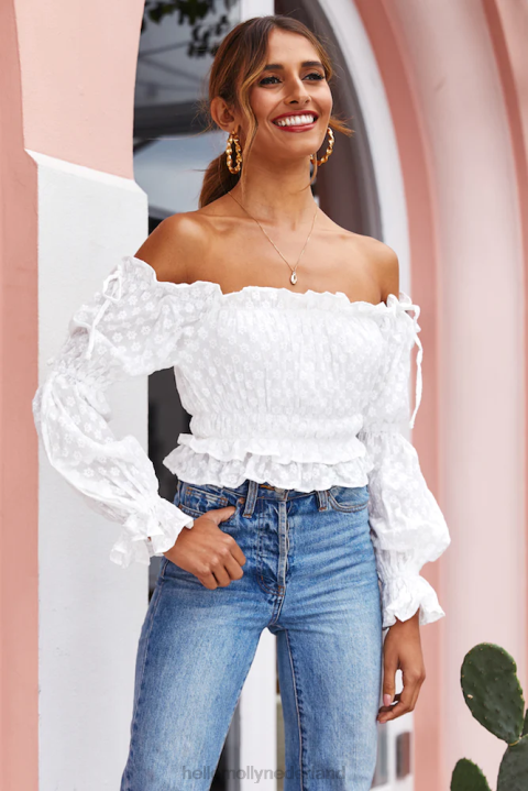 over de weg crop top wit Hello Molly T6BF8097 kleding