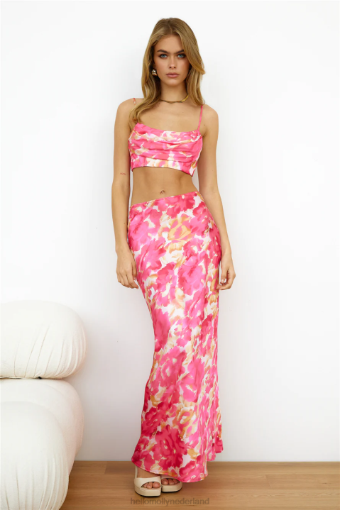 verborgen achter je ogen crop top roze Hello Molly T6BF8151 kleding