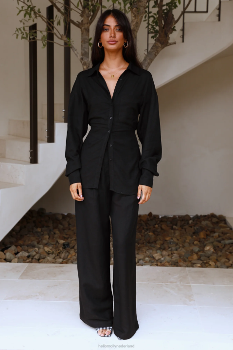 leeuwin horizon rugloos shirt zwart Hello Molly T6BF8977 kleding