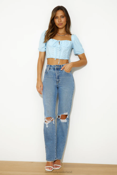 cooler dan je crop top blauw Hello Molly T6BF8875 kleding