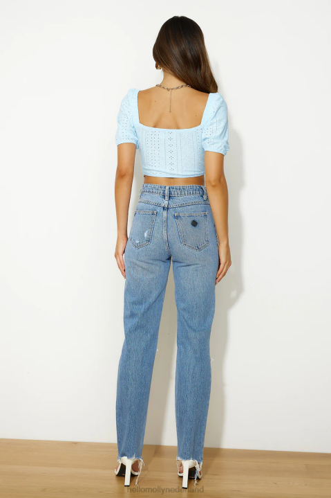 cooler dan je crop top blauw Hello Molly T6BF8875 kleding
