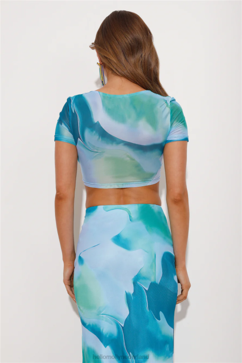 festival energie mesh crop top blauw Hello Molly T6BF8851 kleding