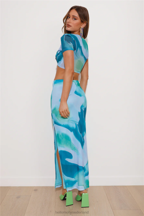 festival energie mesh crop top blauw Hello Molly T6BF8851 kleding