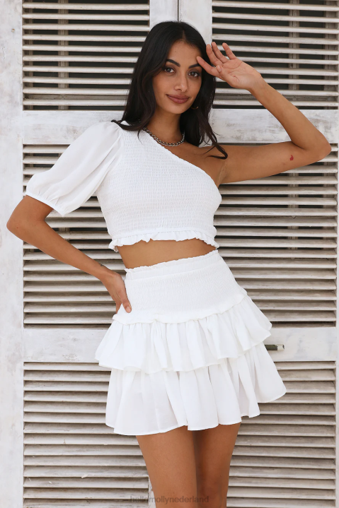 wilde deze crop top wit Hello Molly T6BF8867 kleding