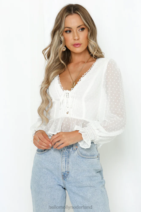 alles wat ik nodig heb blouse wit Hello Molly T6BF8899 kleding
