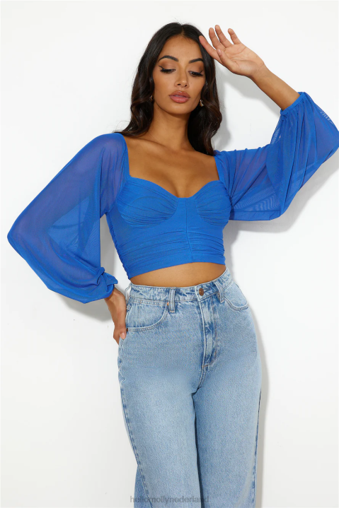 betoverende hymnes crop kobaltblauw Hello Molly T6BF8927 kleding